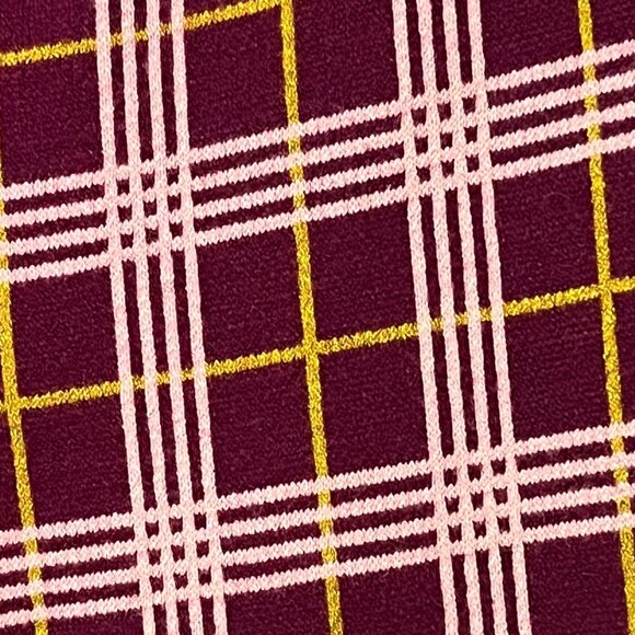 Daydreamer pull on plaid knit cropped pants size small burgundy fall academia - Picture 7 of 10